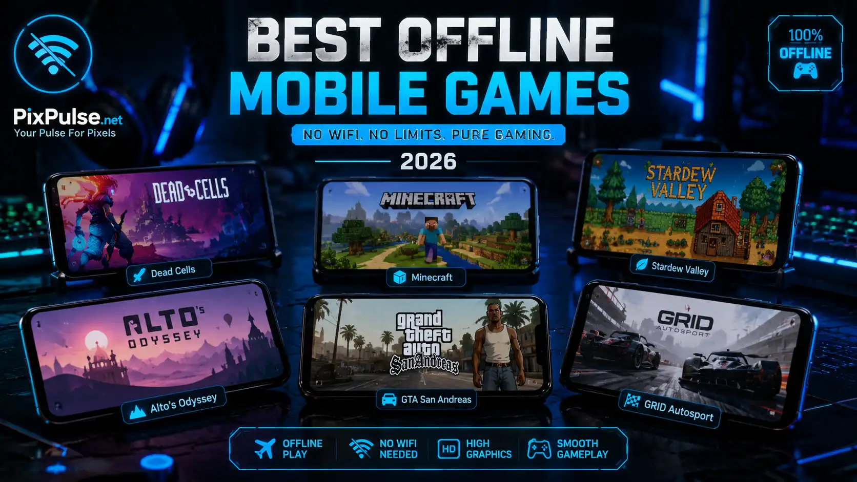 Best Offline Mobile Games 🎮– No WiFi Needed | Pixpulse 2026