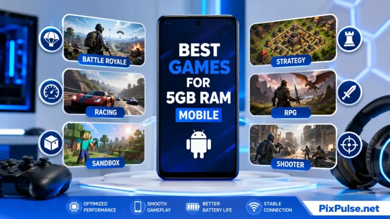 Best games for 5GB RAM mobile phones including PUBG Mobile Minecraft and Call of Duty Mobile