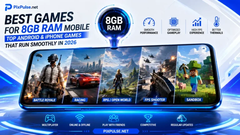 Best games for 8GB RAM mobile phones in 2026 including FPS RPG racing and battle royale games