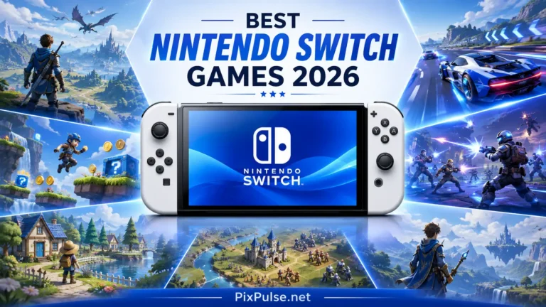 Best Nintendo Switch Games 2026 featuring top Nintendo Switch exclusive games ranked by PixPulse.net