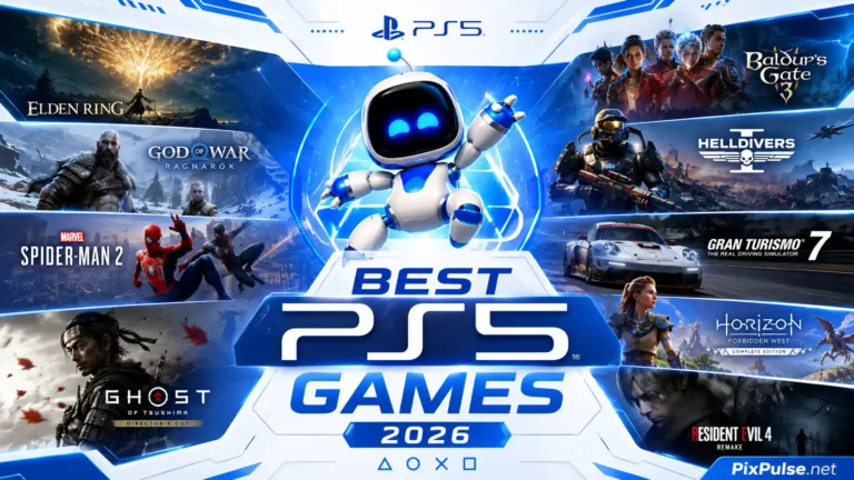 Best PS5 games ranked for 2026 including Astro Bot, Elden Ring, God of War Ragnarök, Spider-Man 2, and Ghost of Tsushima.