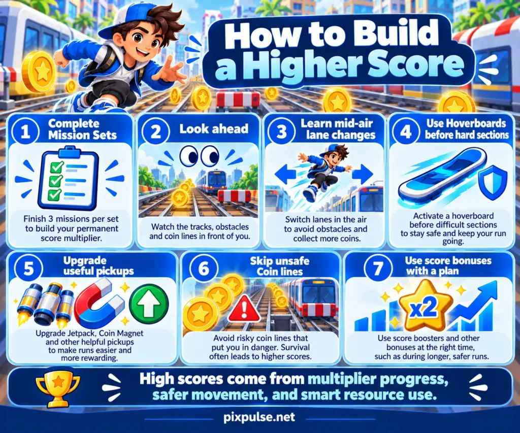 Seven practical tips for getting a higher score in Subway Surfers